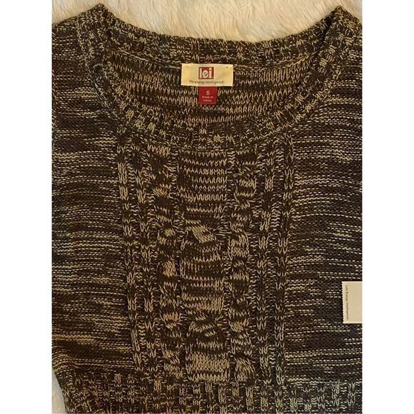 NWT L.E.I. SZ Junior S Java/Tan “Kathleen” Short Sleeve Sweater Dress - Picture 11 of 12